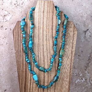 Southwestern Sterling Turquoise Nugget Necklace